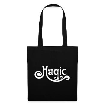 Magic Magie magisch psychedelic sixties Typo  - Stoffbeutel - Schwarz - Vorne