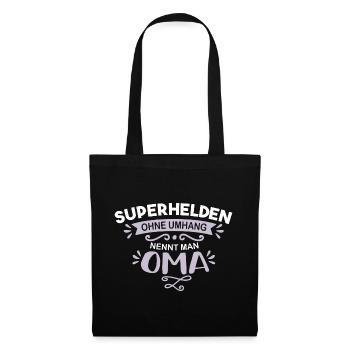 Geschenk für Oma zum Geburtstag oder zu Weihnachte - Stoffbeutel - Schwarz - Vorne