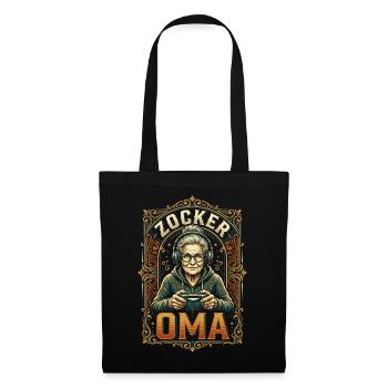 Zocker Oma Gaming Zocken Gamer Lustig - Stoffbeutel - Schwarz - Vorne