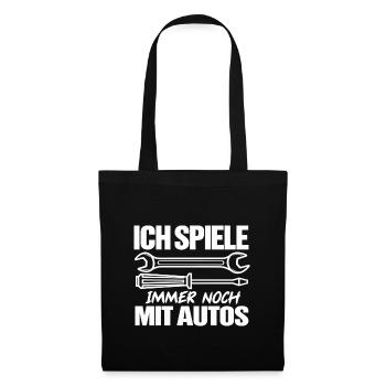 Ich spiele immer noch mit Autos - Stoffbeutel - Schwarz - Vorne