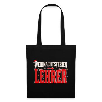 Weihnachtsferien Lehrer Weihnachten Lustig Retro - Stoffbeutel - Schwarz - Vorne