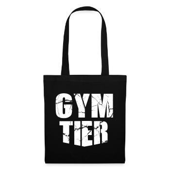 Gymtier Bodybuilding Gym Fitness Tier Rückenmotiv - Stoffbeutel - Schwarz - Vorne