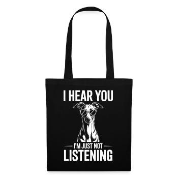 Whippet Spruch Hunde Lustiges Whippet Geschenk - Stoffbeutel - Schwarz - Vorne