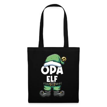 Opa Elf Weihnachtself Elfe Weihnachtsoutfit Set - Stoffbeutel - Schwarz - Vorne