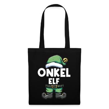 Onkel Elf Weihnachtself Weihnachtsoutfit Familie - Stoffbeutel - Schwarz - Vorne