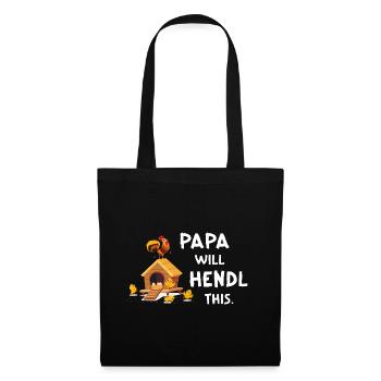 Papa Will Hendl This - Stoffbeutel - Schwarz - Vorne