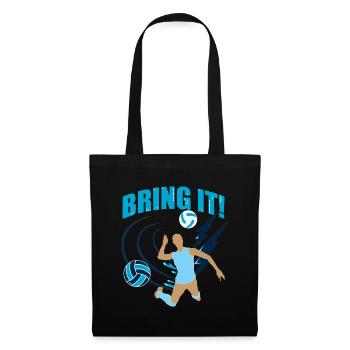 Bring It! Volleyballerin mit Blitzen - Stoffbeutel - Schwarz - Vorne