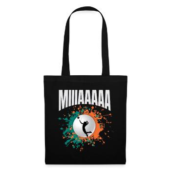 Miiaaaaa! Volleyball Ruf – Farbklecks Ball - Stoffbeutel - Schwarz - Vorne