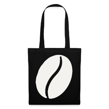 Kaffeebohne Linienminimalistik - Stoffbeutel - Schwarz - Vorne