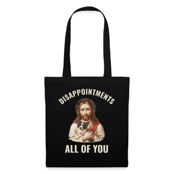 Disappointments Jesus mit Border Collie - Stoffbeutel - Schwarz - Vorne
