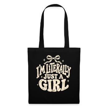 Literally Just A Girl Vintage - Stoffbeutel - Schwarz - Vorne
