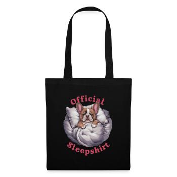 Offizielles Sleepshirt Französischen Bulldogge - Stoffbeutel - Schwarz - Vorne