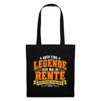 Auch Eine Legende Geht Mal In Rente Geschenk Rente - Stoffbeutel - Schwarz - Vorne