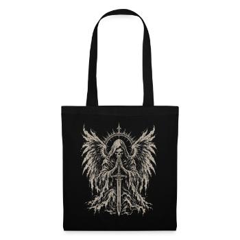 Gothic, Totenkopf, Schädel, Goth, Flügel - Stoffbeutel - Schwarz - Vorne