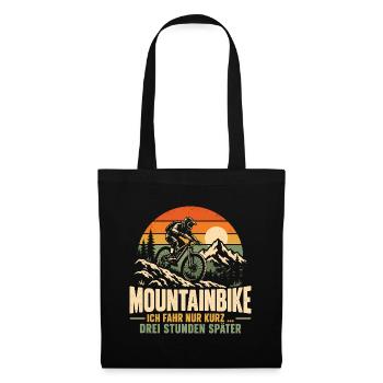 Mountainbike Ich fahr nur kurz - Stoffbeutel - Schwarz - Vorne