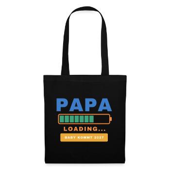 Papa Loading – Baby kommt 2027 - Stoffbeutel - Schwarz - Vorne