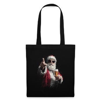 Beer Santa - Stoffbeutel - Schwarz - Vorne