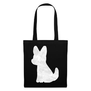 Welpe Silhouette - Stoffbeutel - Schwarz - Vorne