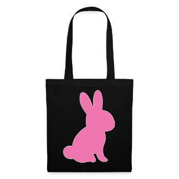 Pinker Hase Lieblingstier Mädchen - Stoffbeutel - Schwarz - Vorne