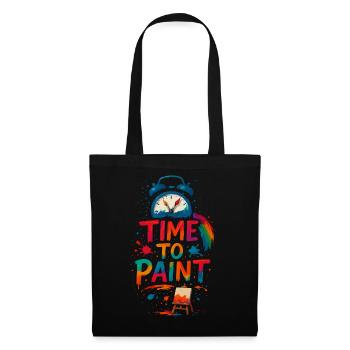 Time To Paint - Stoffbeutel - Schwarz - Vorne