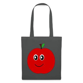 Kawaii Apfel Kawaii Früchte Kawaii Obst - Stoffbeutel - Graphite - Vorne