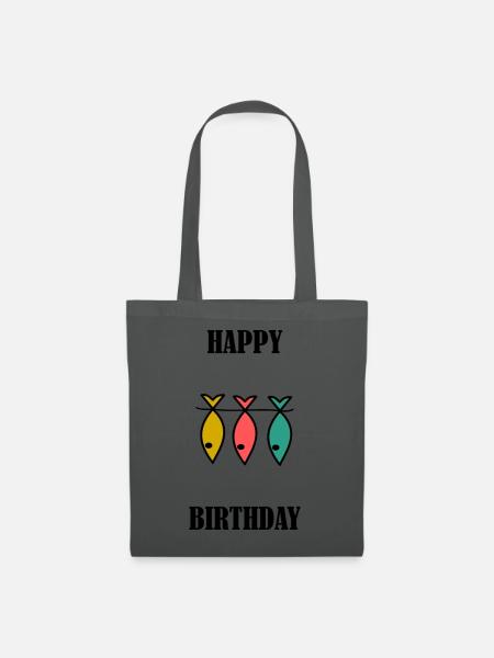 ALLES GUTE ZUM GEBURTSTAG. ALLES GUTE ZUM GEBURTSTAG. JAHRESTAG. - Stoffbeutel - Graphite