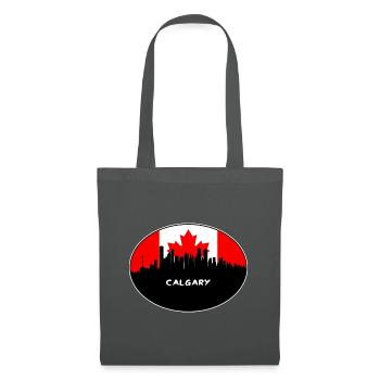 Calgary Kanada-Flaggen-Skyline-Schattenbild-Reise - Stoffbeutel - Graphite - Vorne