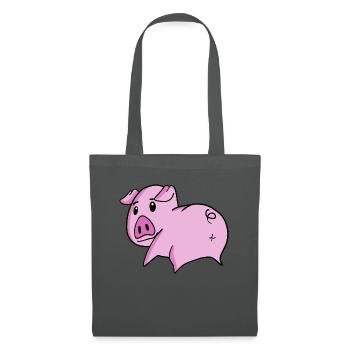 Schwein Arsch - Schwein Hintern - Stoffbeutel - Graphite - Vorne