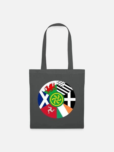 Celtic Nations Flags, Pan Celtic, Wales, Scotland - Tote Bag - graphite grey