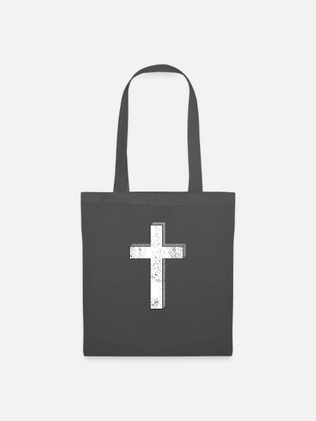 Kreuz Vintage - Stoffbeutel - Graphite