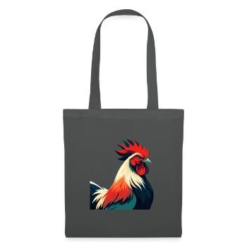 Coq Dessin Animé Personnage Animal De Compagnie Coloré - Sac en tissu - gris graphite - Devant