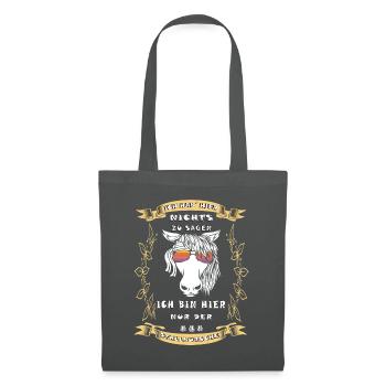  Stallbursche Pferd Tiere Stall Pony  - Stoffbeutel - Graphite - Vorne