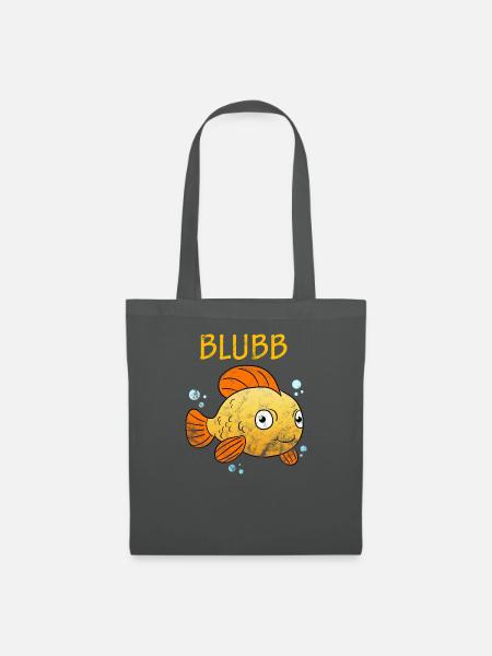 Blubb Goldfisch Süßer Fisch Aquarium Fischchen - Stoffbeutel - Graphite