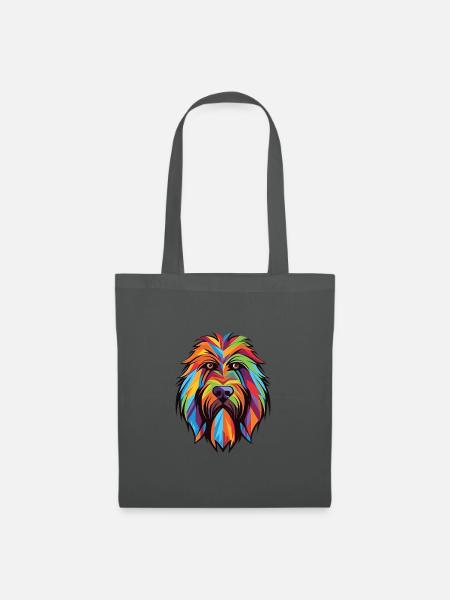 Briard-Hunderasse Bunte Aquarell-Illustration - Stoffbeutel - Graphite