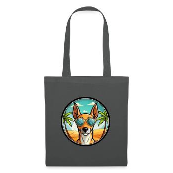 Podenco Ibizenco Hunderasse Cartoon Sonnenbrille Strand - Stoffbeutel - Graphite - Vorne