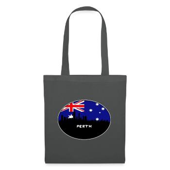 Perth-Australien-Flaggen-Skyline-Schattenbild-Reise - Stoffbeutel - Graphite - Vorne