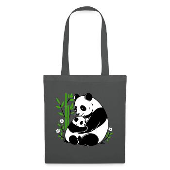 Panda Zärtlichkeit - Stoffbeutel - Graphite - Vorne