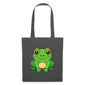 Frog Cute Mascot Cartoon Character Kawaii - Tote Bag - graphite grey - Front