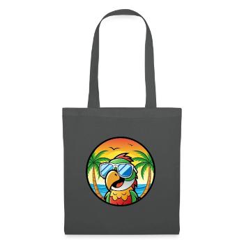 Perroquet Drôle Dessin Animé Plage Été Lunettes De Soleil Cool - Sac en tissu - gris graphite - Devant
