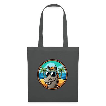 Cheval Drôle Dessin Animé Plage D’été Lunettes De Soleil Cool - Sac en tissu - gris graphite - Devant