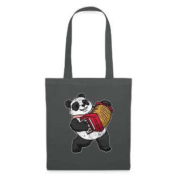 Beschwingter Panda Akkordeonspieler - Stoffbeutel - Graphite - Vorne