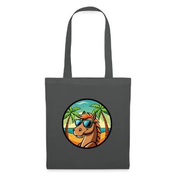 Cheval Drôle Dessin Animé Plage D’été Lunettes De Soleil Cool - Sac en tissu - gris graphite - Devant