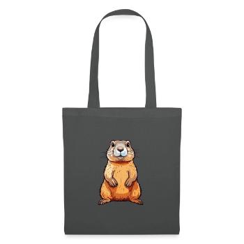 Gopher Buntes Aquarell Cartoon Kawaii Tier - Stoffbeutel - Graphite - Vorne