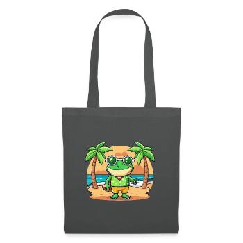 Frosch Lustige Cartoon Sommer Strand Sonnenbrille - Stoffbeutel - Graphite - Vorne