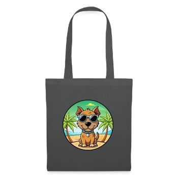 Teddy Roosevelt Terrier Hunderasse Cartoon Strand - Stoffbeutel - Graphite - Vorne