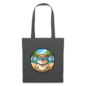 Cochon d’Inde Drôle Dessin Animé Plage Été Lunettes de soleil - Sac en tissu - gris graphite - Devant