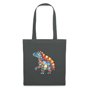 Dinosaurier buntes Aquarell Tier Illustration - Stoffbeutel - Graphite - Vorne
