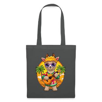 Funny Alpaca Cartoon Summer Beach Sunglasses - Tote Bag - graphite grey - Front