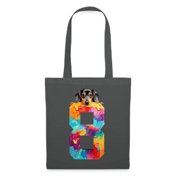 DOG 8 YEAR OLD DACHSHUND 8TH BIRTHDAY - Tote Bag - graphite grey - Front