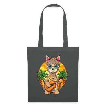 Funny Alpaca Cartoon Summer Beach Sunglasses - Tote Bag - graphite grey - Front